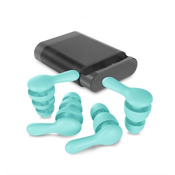 矽膠防水耳塞-2對4入透明黑塑料盒_0